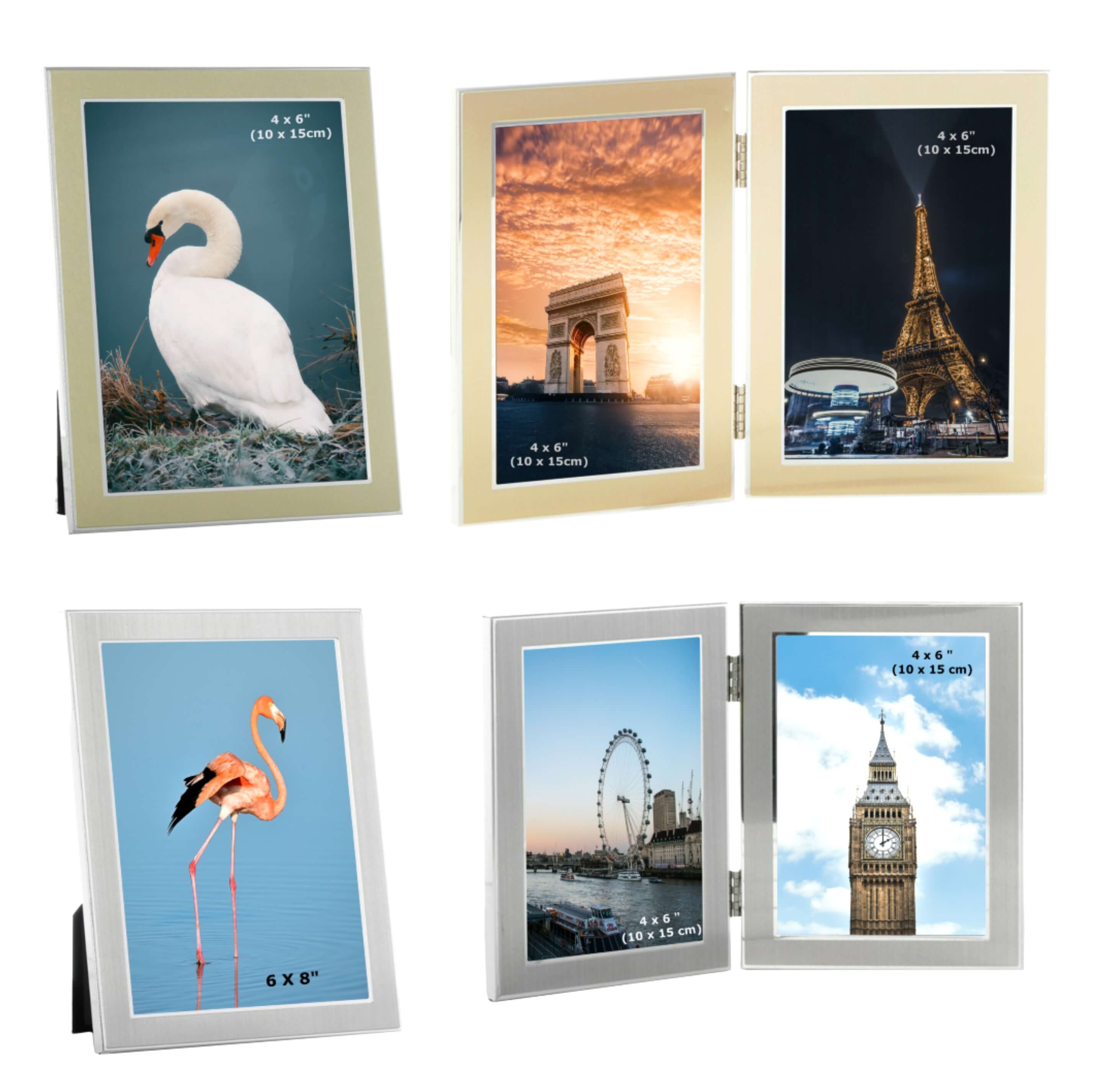 silver gold photo frame 