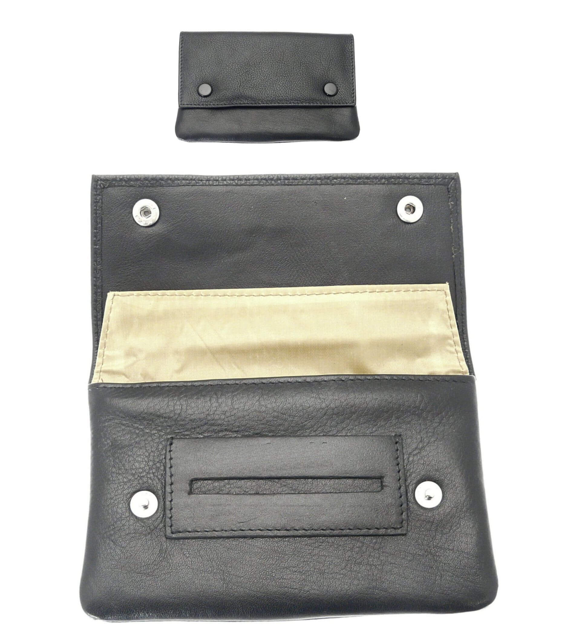 Download Premium Soft Black Leather Cigarette Rolling Tobacco Pouch ...