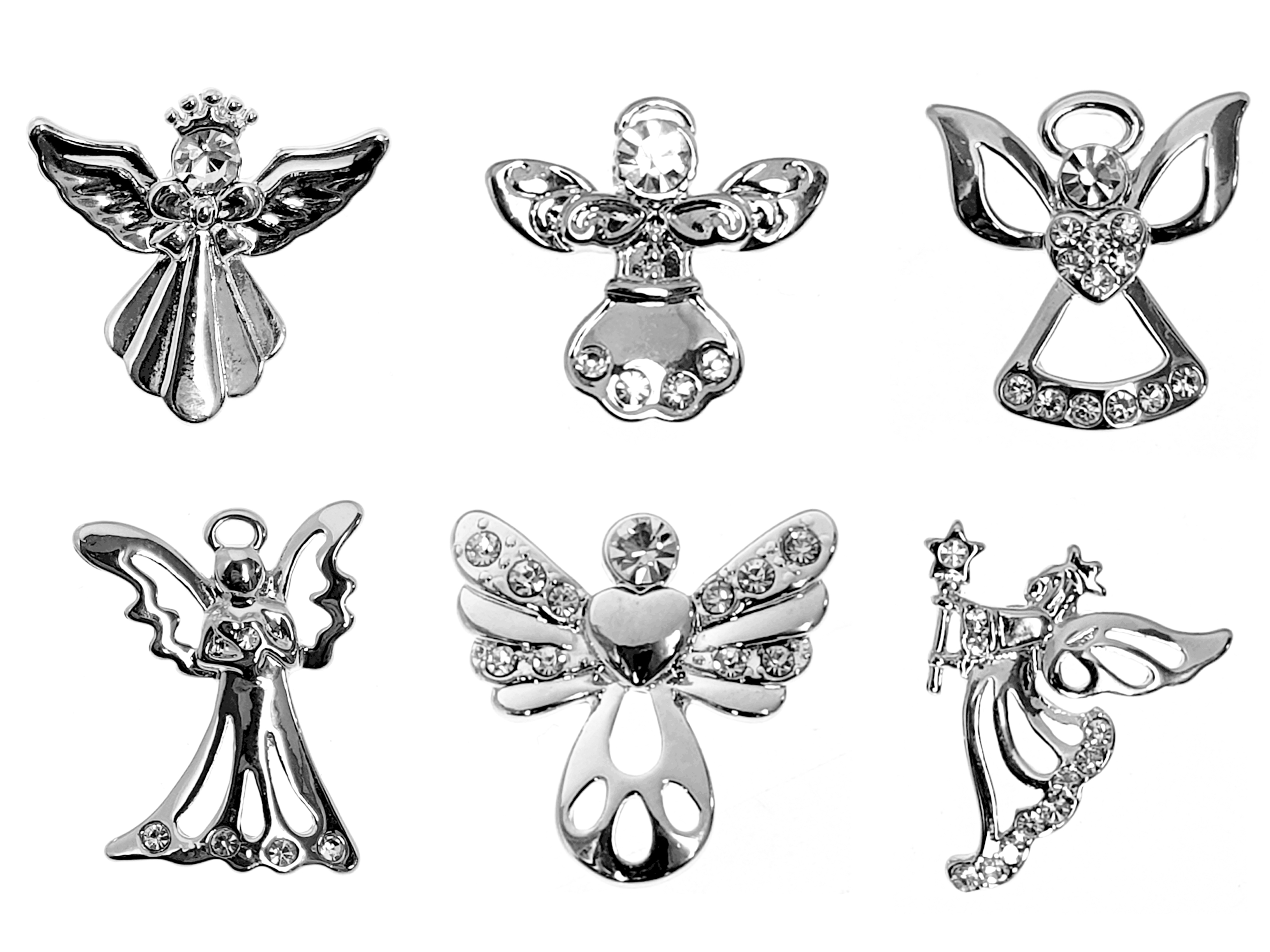 Platinum Plated Guardian Angel Diamante Crystal Pin Badge Brooch ...