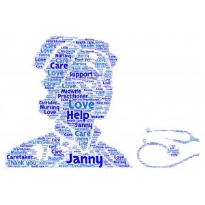 Personalised Female Word Art Print Nurse Carer NHS Workers Doctor Thank you Gift