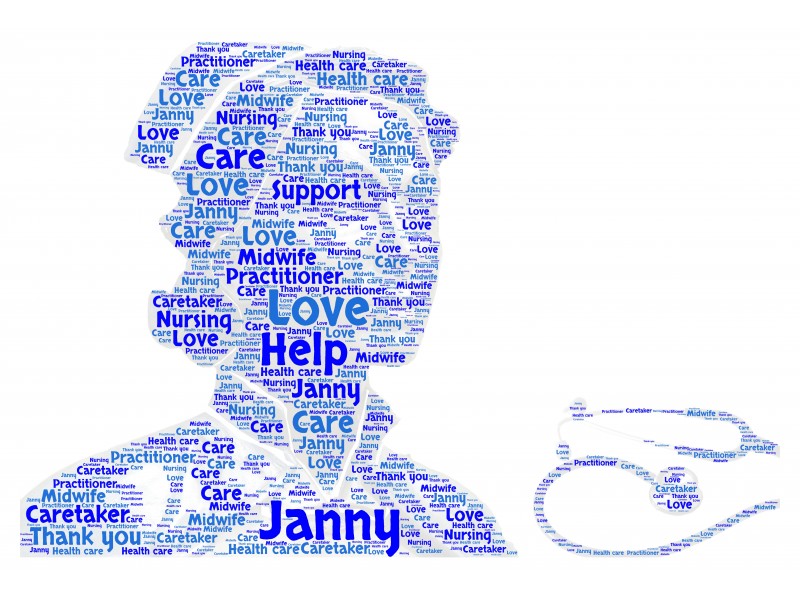 Personalised Female Word Art Print Nurse Carer NHS Workers Doctor Thank you Gift