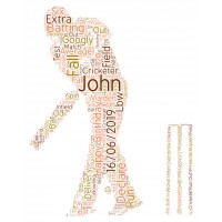 Personalised Word Art Print Cricket Player With Bat & Ball Gift