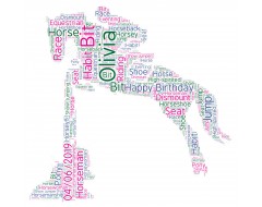 Personalised Word Art Print Show Jumping Horse Racing Equitation Gifts