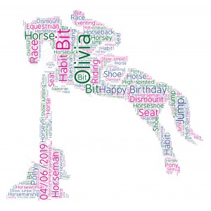 Personalised Word Art Print Show Jumping Horse Racing Equitation Gifts