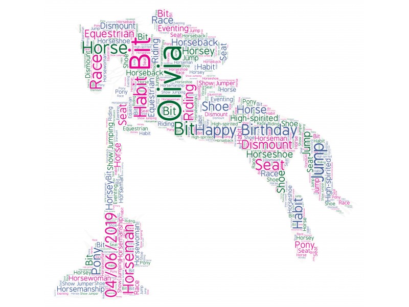 Personalised Word Art Print Show Jumping Horse Racing Equitation Gifts