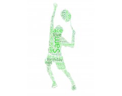 Personalised Word Art Print Men Tennis Player Rackets Christmas or Birthday Gift