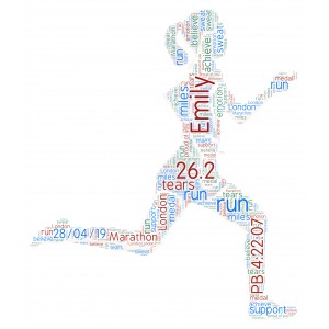 Personalised Word Art Print Gift Marathon Woman Running