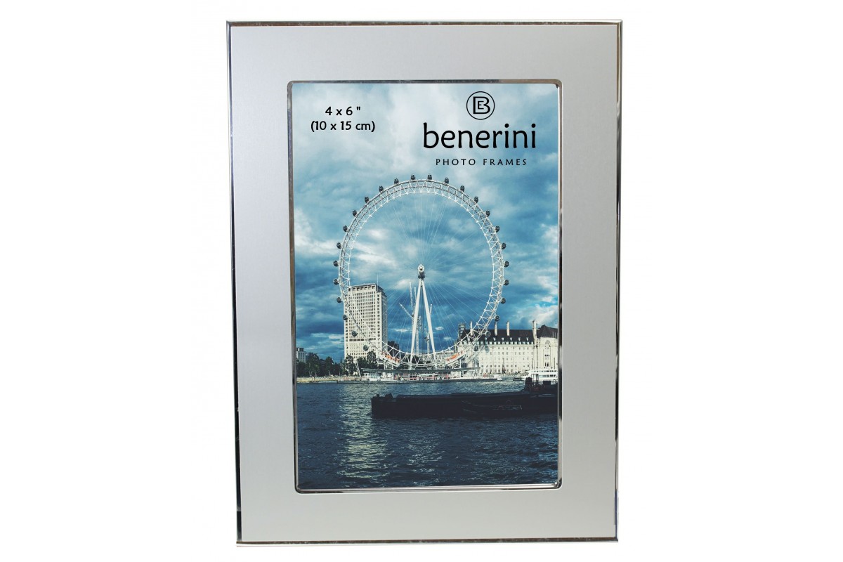 4 X 6 Inches Silver Colour Aluminium Photo Frame Benerini 4 X 6 Inches Plain Silver Colour Aluminium Photo Frame Gift Present 038