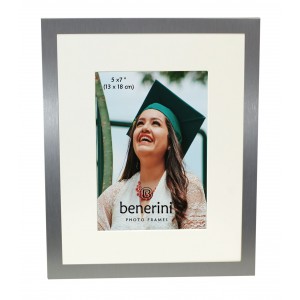 5 x 7 inches Plain Silver Colour Aluminium Photo Frame Gift Present With Mount - 088