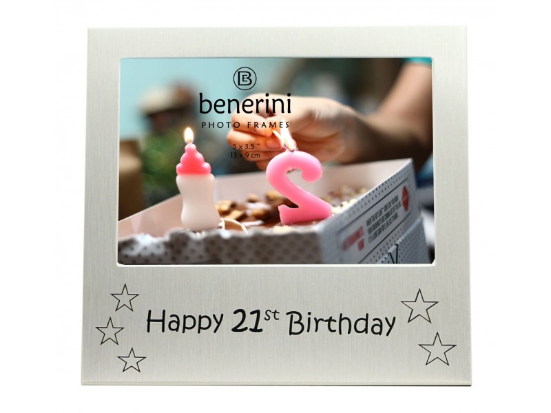 Happy 21st Birthday Photo Frame - 5 x 3.5" (13 x 9 cm) 
