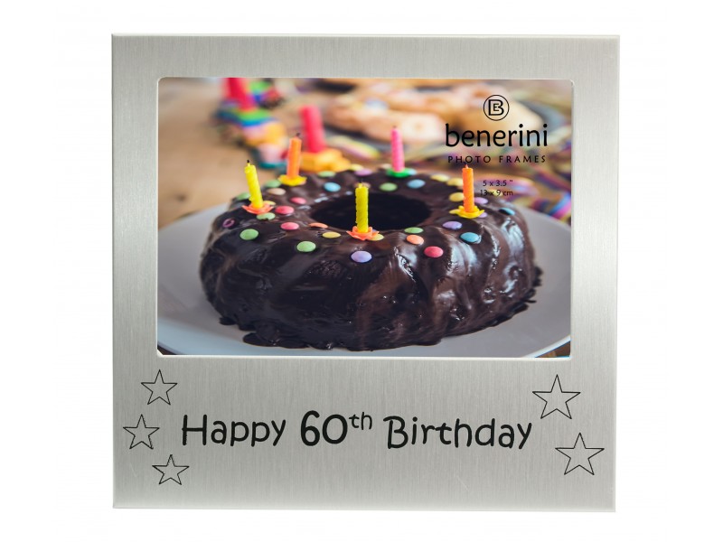 Happy 60th Birthday Photo Frame - 5 x 3.5" (13 x 9 cm) 