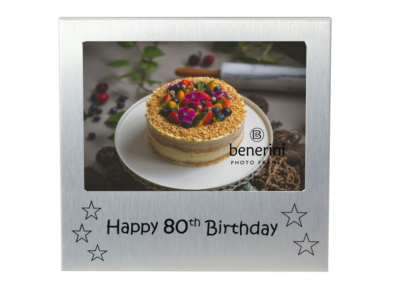 Happy 80th Birthday Photo Frame - 5 x 3.5" (13 x 9 cm) 