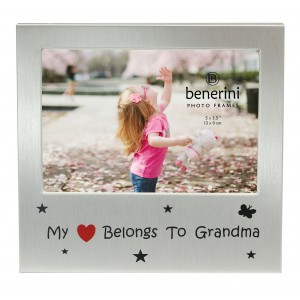 My Heart Belongs To Grandma Photo Frame - 5 x 3.5" (13 x 9 cm) 