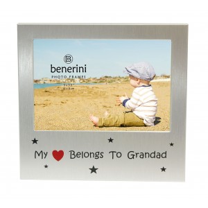 My Heart Belongs To Grandad Photo Frame - 5 x 3.5" (13 x 9 cm) 