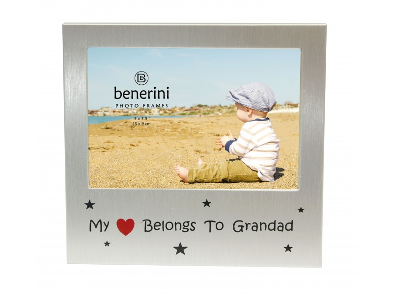 My Heart Belongs To Grandad Photo Frame - 5 x 3.5" (13 x 9 cm) 