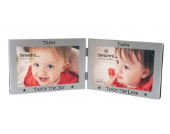 Twins Photo Frame 2 Picture Twin Double Folding 6 x 4" Baby Gift Idea