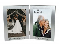 30th Pearl Wedding Anniversary Double Photo Frame - 'Our Wedding Day' & 'Our 30th Anniversary' - 4x6 inches