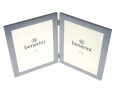 2 Picture 5 x 7 inches Brushed Aluminium Silver Colour Vertical Double Folding Photo Frame Gift 