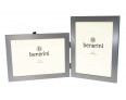 2 Picture - 5 x 7 inches Brushed Aluminium Silver Colour Double Folding Photo Frame Gift - Takes 2 Standard 5 x 7 inch photographs - 1 Landscape and 1 Portrait Style