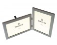 2 Picture - 5 x 7 inches Brushed Aluminium Silver Colour Double Folding Photo Frame Gift - Takes 2 Standard 5 x 7 inch photographs - 1 Landscape and 1 Portrait Style