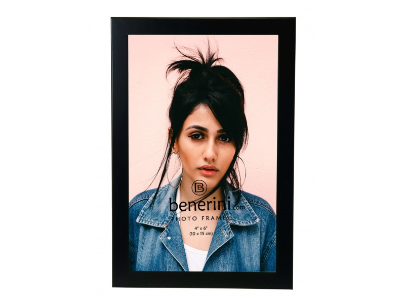 4 x 6 " Satin Black Colour Brushed Aluminium Photo Picture Frame Gift - Portrait or Landscape
