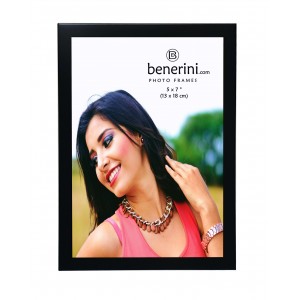 5 x 7 " Satin Black Colour Brushed Aluminium Photo Picture Frame Gift - Portrait or Landscape