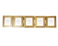 Wooden Oak 5 Picture Concertina Multi Aperture Mini Photo Frame  - 1.75 x 2 inches ( 4.5 x 5.5 cm)